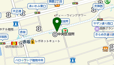 【傘シェアリング】 福岡市 中央区役所の地図画像