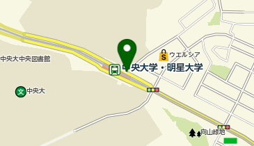 【傘シェアリング】 多摩都市モノレール 中央大学・明星大学駅 コインロッカー付近の地図画像