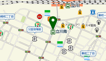 【傘シェアリング】 多摩都市モノレール 立川南駅 JR方面 出入口付近の地図画像