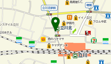 【傘シェアリング】 多摩都市モノレール 立川北駅 JR方面 出入口付近の地図画像