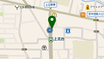 【傘シェアリング】 多摩都市モノレール 上北台駅 ロータリー側 出入口付近の地図画像