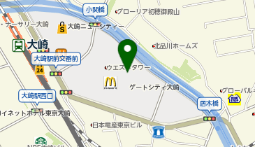 【傘シェアリング】 ローソン ゲートシティ大崎アトリウム店 (B1階)の地図画像