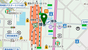 【傘シェアリング】 新幹線 博多ビル1階エントランス内の地図画像