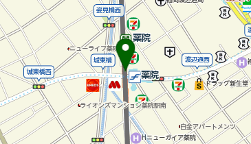 【傘シェアリング】 天神大牟田線 薬院駅 中央口の地図画像