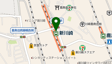 【傘シェアリング】 横須賀線 新川崎駅 自動販売機横の地図画像