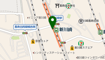 【傘シェアリング】 横須賀線 新川崎駅 ステーションブース横の地図画像