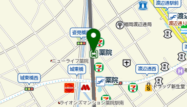 【傘シェアリング】 天神大牟田線 薬院駅 北口の地図画像