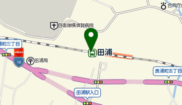 【傘シェアリング】 横須賀線 田浦駅 改札正面の地図画像