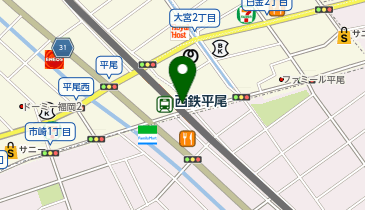 【傘シェアリング】 天神大牟田線 西鉄平尾駅の地図画像