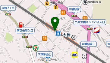 【傘シェアリング】 天神大牟田線 大橋駅 中央改札口の地図画像