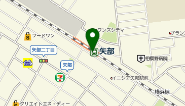 【傘シェアリング】 横浜線 矢部駅 南口の地図画像