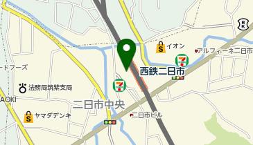 【傘シェアリング】 天神大牟田線 西鉄二日市 西側改札口の地図画像