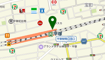 【傘シェアリング】 東海道線 平塚駅 東改札の地図画像