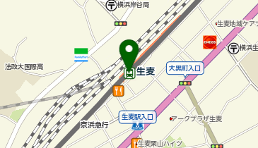 【傘シェアリング】 京急本線 生麦駅の地図画像