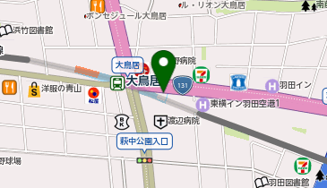 【傘シェアリング】 京急空港線 大鳥居駅 東口の地図画像