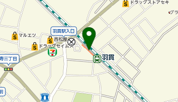 【傘シェアリング】 伊奈線 (ニューシャトル) 羽貫駅の地図画像