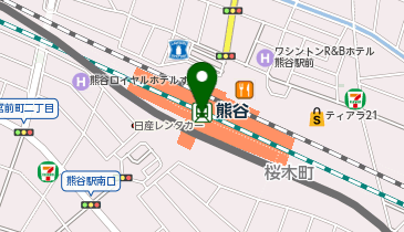 【傘シェアリング】 高崎線 熊谷駅 スターバックス付近の地図画像