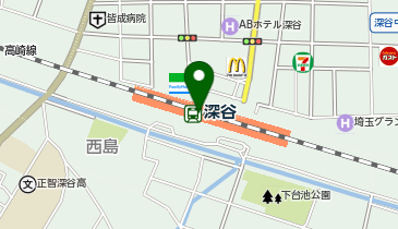 【傘シェアリング】 高崎線 深谷駅 NewDays付近の地図画像