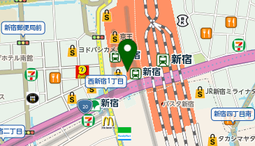 【傘シェアリング】 小田急小田原線 新宿駅 南口 コインロッカー横の地図画像