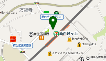【傘シェアリング】 小田急小田原線 新百合ヶ丘駅 北口の地図画像