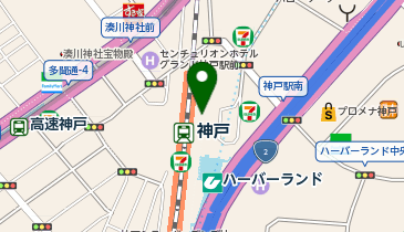 【傘シェアリング】 JR 神戸線 神戸駅 南出口付近の地図画像