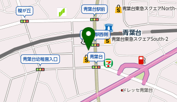 【傘シェアリング】 青葉台東急スクエア South-1 本館 正面 出入口の地図画像