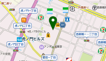 【傘シェアリング】 虎ノ門ヒルズビジネスタワーの地図画像