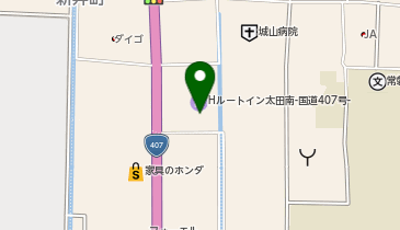 [EV]ホテルルートイン太田南-国道407号-の地図画像