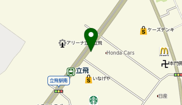 BIRD Honda Cars 東京中央立川店の地図画像