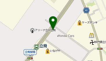 BIRD Honda Cars 東京中央 立川店の地図画像