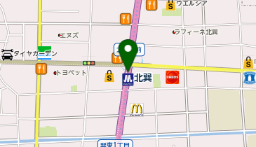 CHARGESPOT(チャージスポット)Osaka Metro 北巽駅(千日前線 北巽駅改札外)の地図画像
