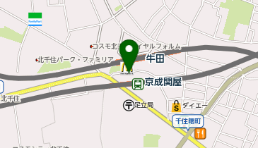 ChargeSPOT ファミリーマート 牛田関屋駅前店の地図画像
