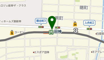 ChargeSPOT ファミリーマート 岐阜田神駅前店の地図画像