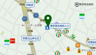 CHARGESPOT(チャージスポット)ローソン 上荻一丁目店の地図画像