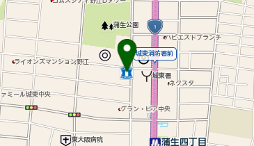 ChargeSPOT ローソン 城東中央三丁目店の地図画像