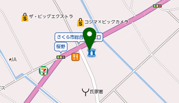 CHARGESPOT(チャージスポット)ローソン さくら市櫻野店の地図画像