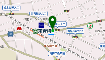 ChargeSPOT ファミリーマート 東青梅駅北口店の地図画像