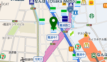 ChargeSPOT ファミリーマート 難波中北店の地図画像