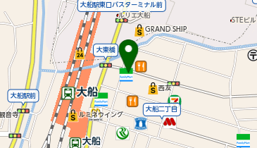 ChargeSPOT ファミリーマート 大船一丁目店の地図画像