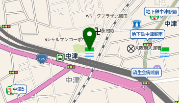 ChargeSPOT ファミリーマート 阪急中津駅前店の地図画像