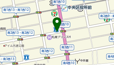 ChargeSPOT ローソン 札幌南2条西十一丁目店の地図画像