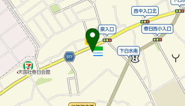 ChargeSPOT ファミリーマート 春日下白水店の地図画像