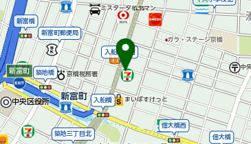 ChargeSPOT セブン-イレブン 中央区入船3丁目店の地図画像