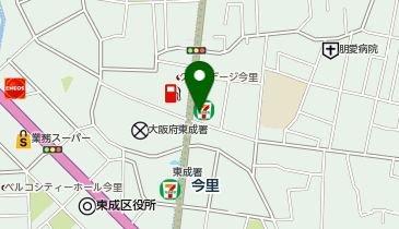 ChargeSPOT セブン-イレブン 大阪大今里1丁目店の地図画像