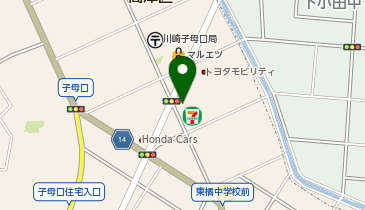 ChargeSPOT セブン-イレブン 川崎子母口東店の地図画像