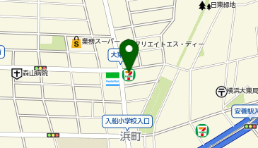ChargeSPOT セブン-イレブン 横浜鶴見大東店の地図画像