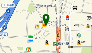 ChargeSPOT セブン-イレブン 横浜東戸塚駅西口店の地図画像