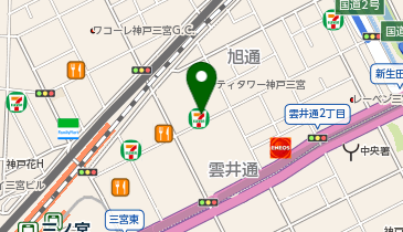 ChargeSPOT セブン-イレブン 神戸中央区役所北店の地図画像