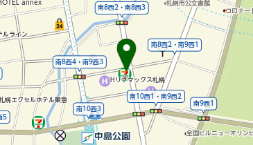 ChargeSPOT セブン-イレブン 札幌南9条西3丁目店の地図画像