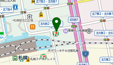 ChargeSPOT セブン-イレブン 札幌北6条西1丁目店の地図画像